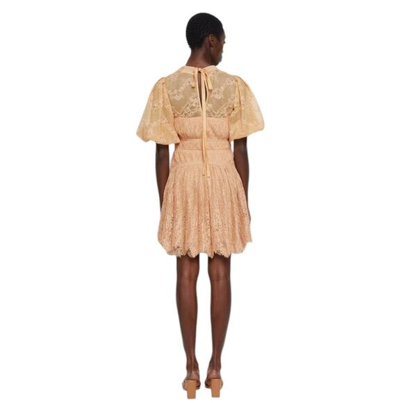 *NWT Jonathan SIMKHAI Bristol Mini Lace Butterscotch Orange Dress - Sz 8 - Picture 2 of 9